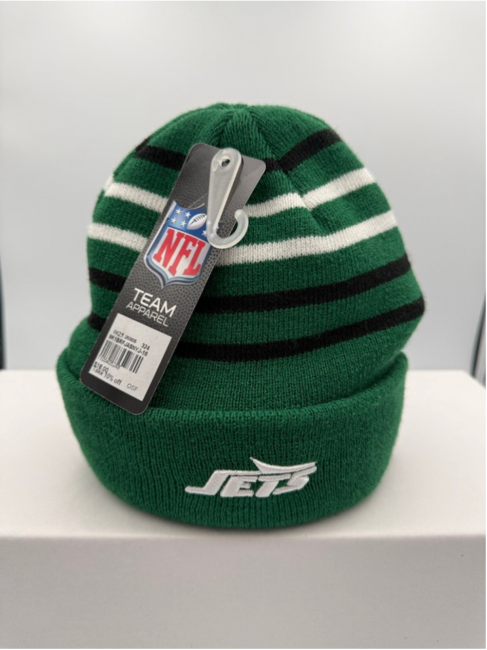 Men's NFL Jets Green White Striped Beanie $5 with $25 purchase